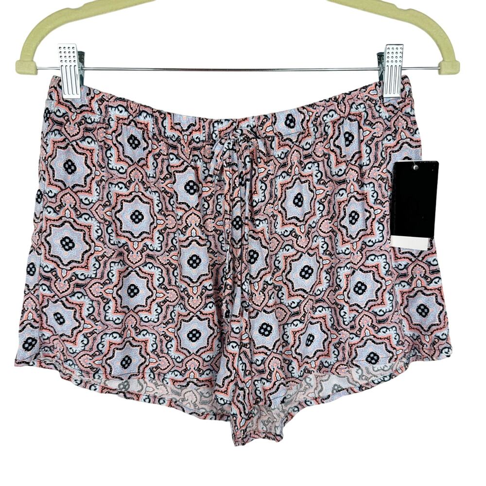 Nwt Stoosh Blue Boho Allover Print Lightweight 100%‎ Rayon Shorts Sz Large